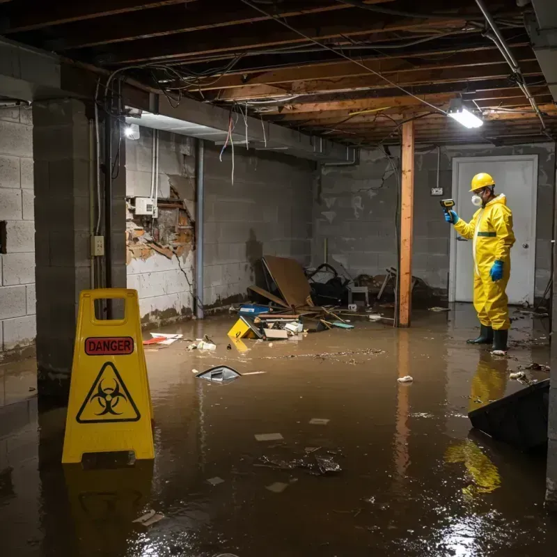 Flooded Basement Electrical Hazard in Trimble County, KY Property